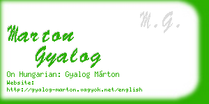 marton gyalog business card