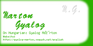 marton gyalog business card